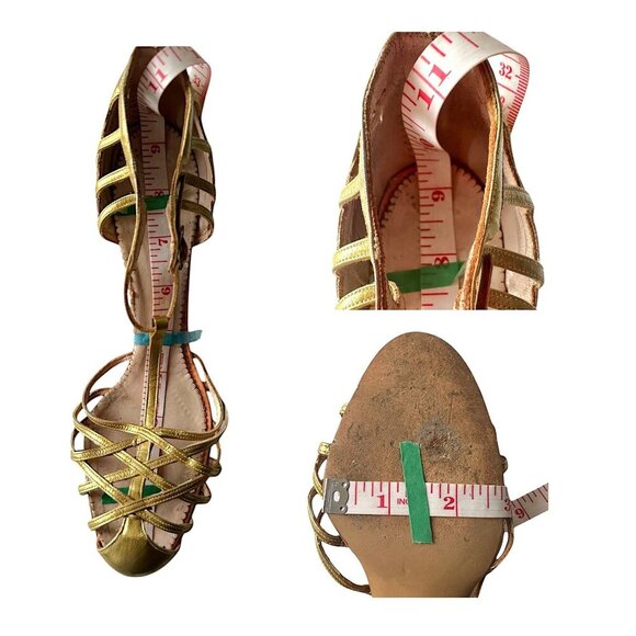 Vintage 1940s Gold T-Strap Flapper Heels by Radiant Styles – Mid Century Glamour - Picture 11 of 14